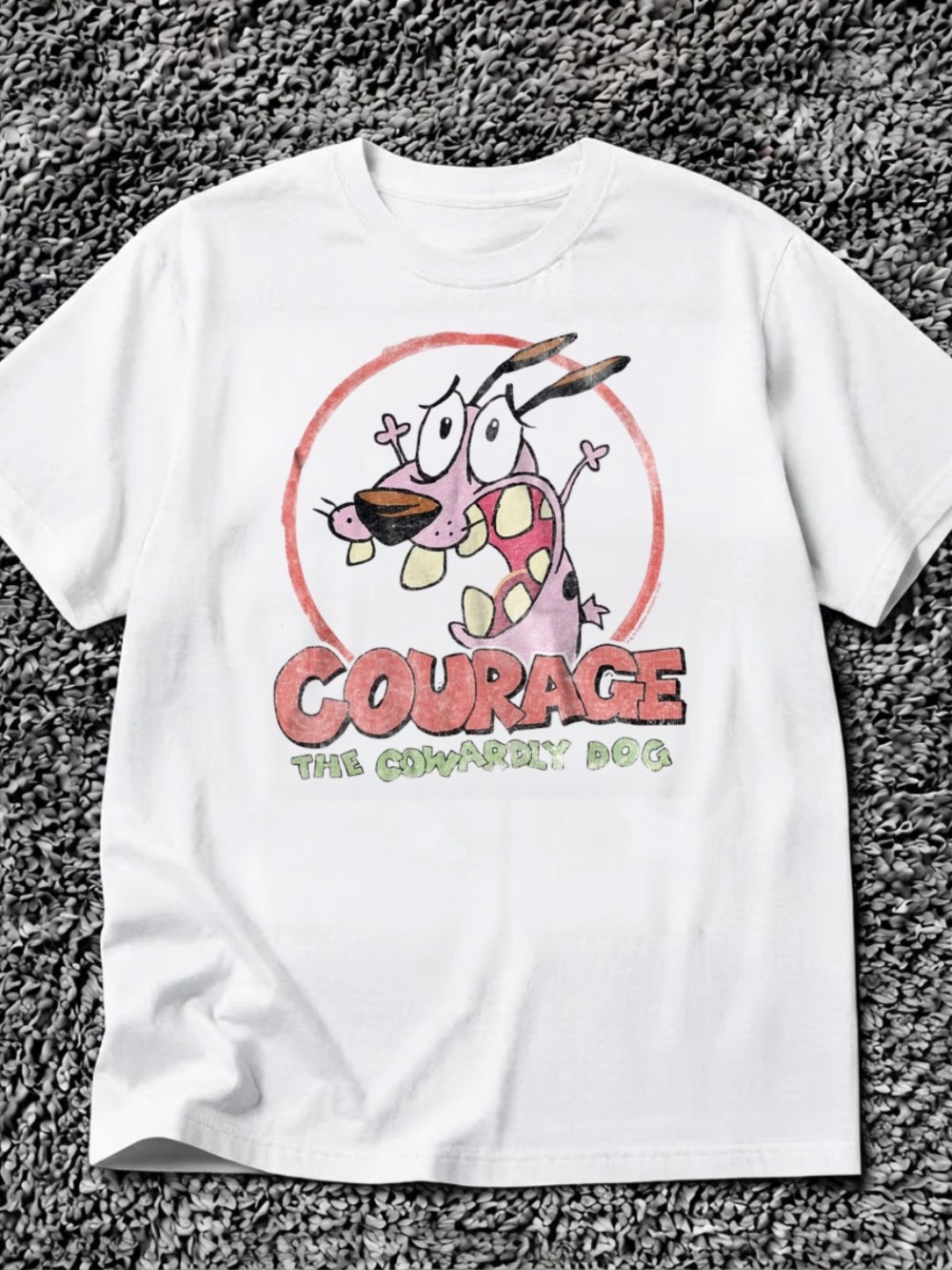 Gildan White Courage the Cowardly Dog Graphic Tee
